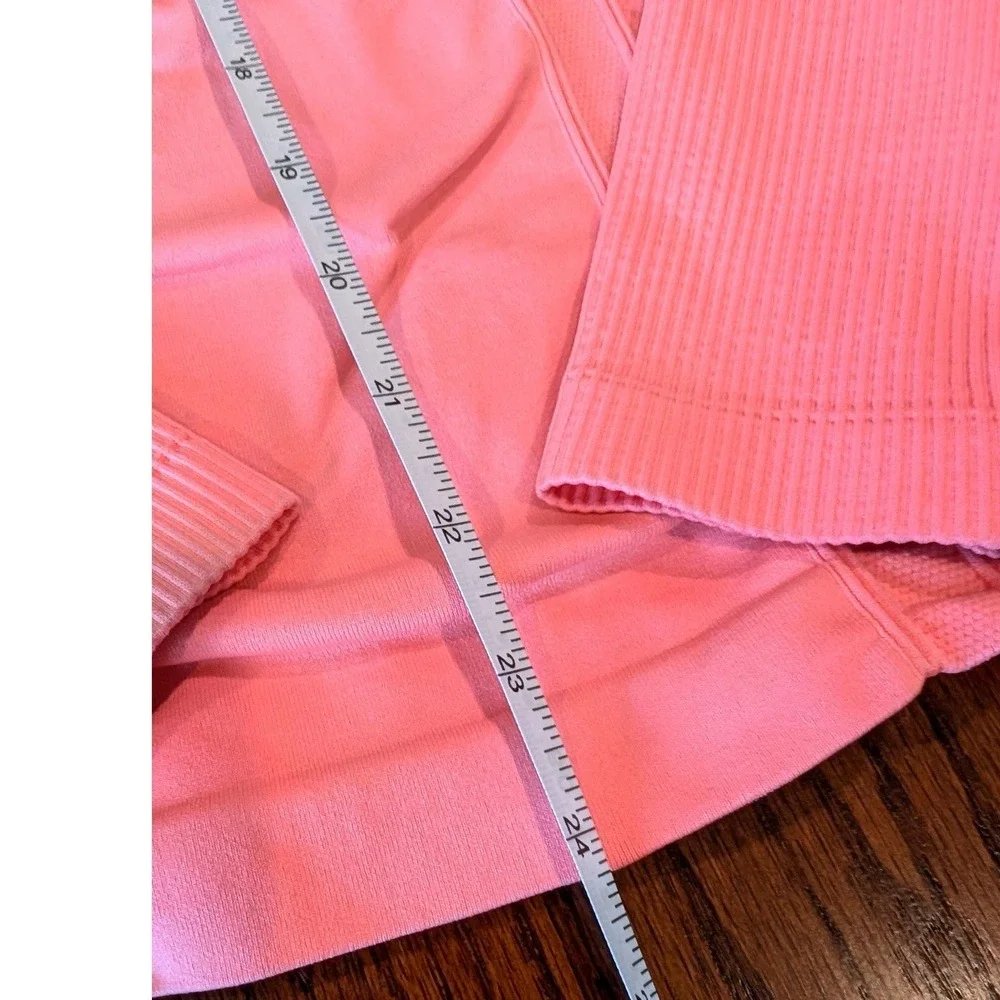 Athleta Momentum Pullover Quarter Zip Workout Top Long Sleeve Coral Pink Sz S